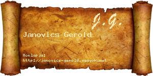 Janovics Gerold névjegykártya